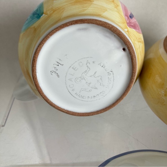 CALECA Italian Pottery Hand Painted Cream and Sugar Bowl - Picture 8 of 8